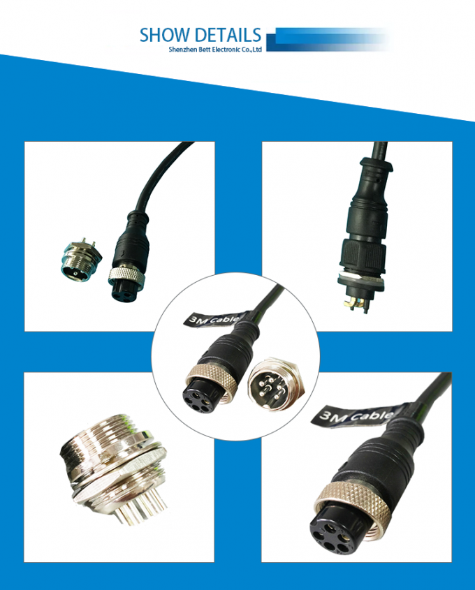 M16 Connecteur de connexion circulaire pour l'aviation M8 3 4 6 8Pins GX16 Homme Femme Front Back Mount Metal PCB Socket Connecteurs circulaires 4