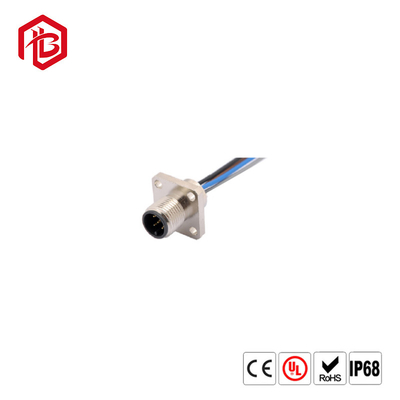 Industrial IP67 Waterproof Electrical M12 Circular Connector Male To Female Molding Cable 3 4 5 8 12 Pins