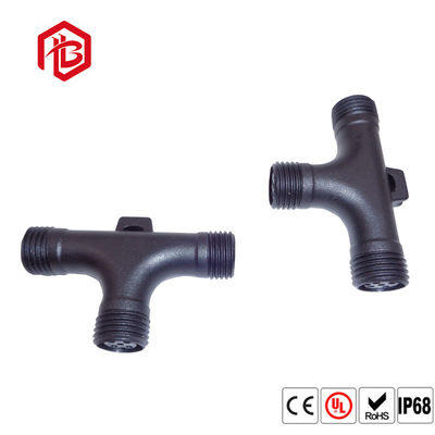 Acheter 2 3 4Pin 3 Way Type T PVC imperméable à l'eau connecteur mâle femelle noir online manufacture