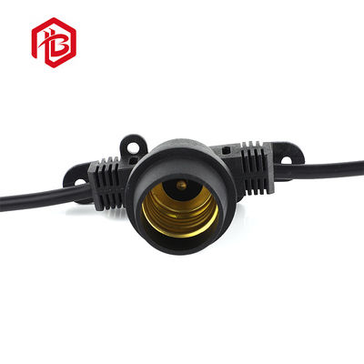 Acheter Éclairage du porte-lampe en caoutchouc nylon E27 fixe porte-lampe en plastique noir prise d'alimentation atmosphère câble à corde lumineuse online manufacture