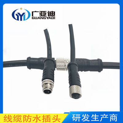Acheter 6 7 8 épingles M8 Connecteur imperméable à l'eau personnalisé Aviation Métal tête droite avec fil online manufacture