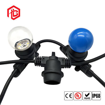 Acheter E27 Résistant à l'eau extérieur 10A prise de lampe électrique en cuivre avec boîtier en nylon à câble doux IP65 pour système d'énergie solaire et homme / femme online manufacture