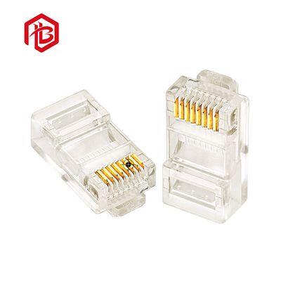 Fangbei RJ45 Cat6a PC Shielded STP FTP Ethernet Male Modular Plug Adapter with Phosphor Bronze Contacts