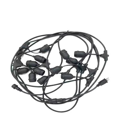 IP65 Waterproof LED Outdoor String Lights 48FT Warm White Colorful Lighting for Garden Customizable 3-Year 30000h Life Copper