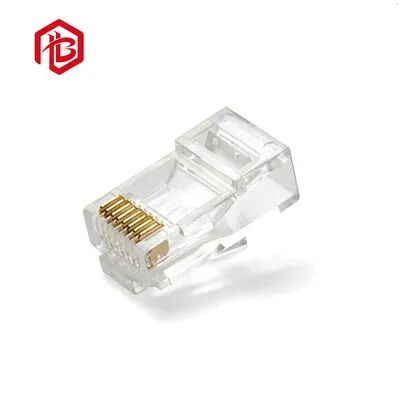 High Performance 24V IP65 Phosphor Bronze CAT5 UTP Shielded Ethernet RJ45 Male PCB RF Power Cable Connector
