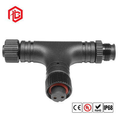 M12 Metal Nut Tee Waterproof Connector Male/Female Copper Contact for Aerospace and Wire Connections